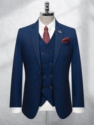 Bộ Suit Xanh Navy Caro Ẩn Modern Fit TGS360